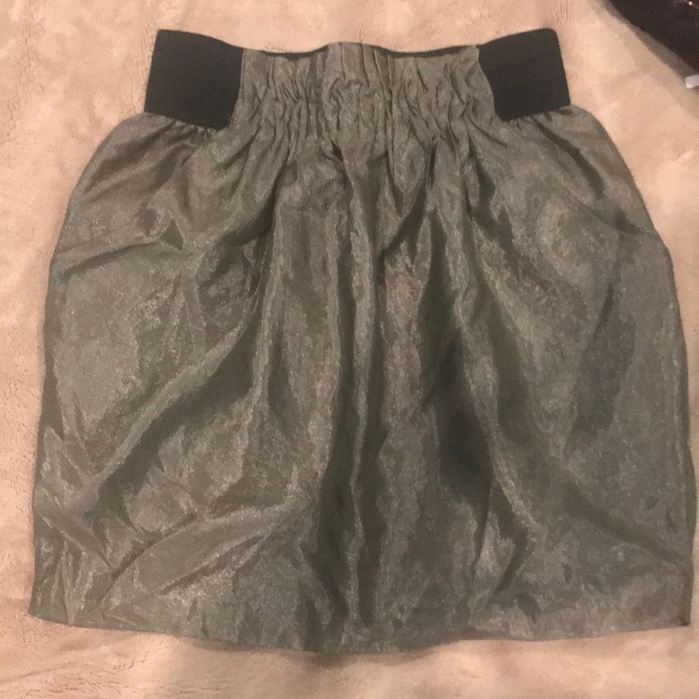 Green skirt.